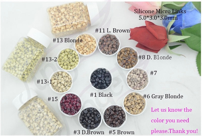 3mm Micro Beads Silicone Lined Aluminum Micro Links for Hair Extensions