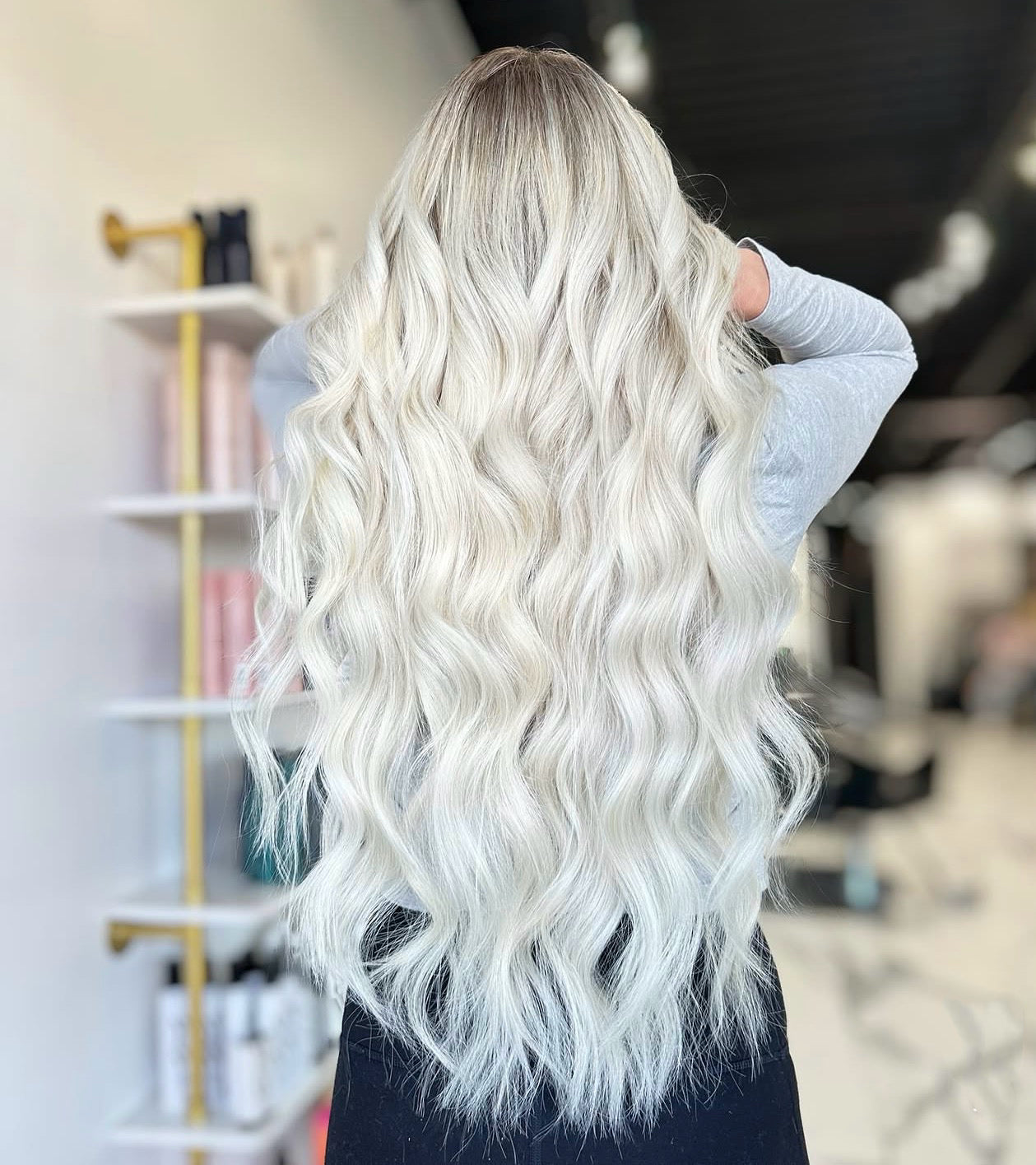 Ready to Ship 100g/5 wefts 22inch #60A Platinum Blonde Straight Genius Wefts in Stock Overnight Shipping