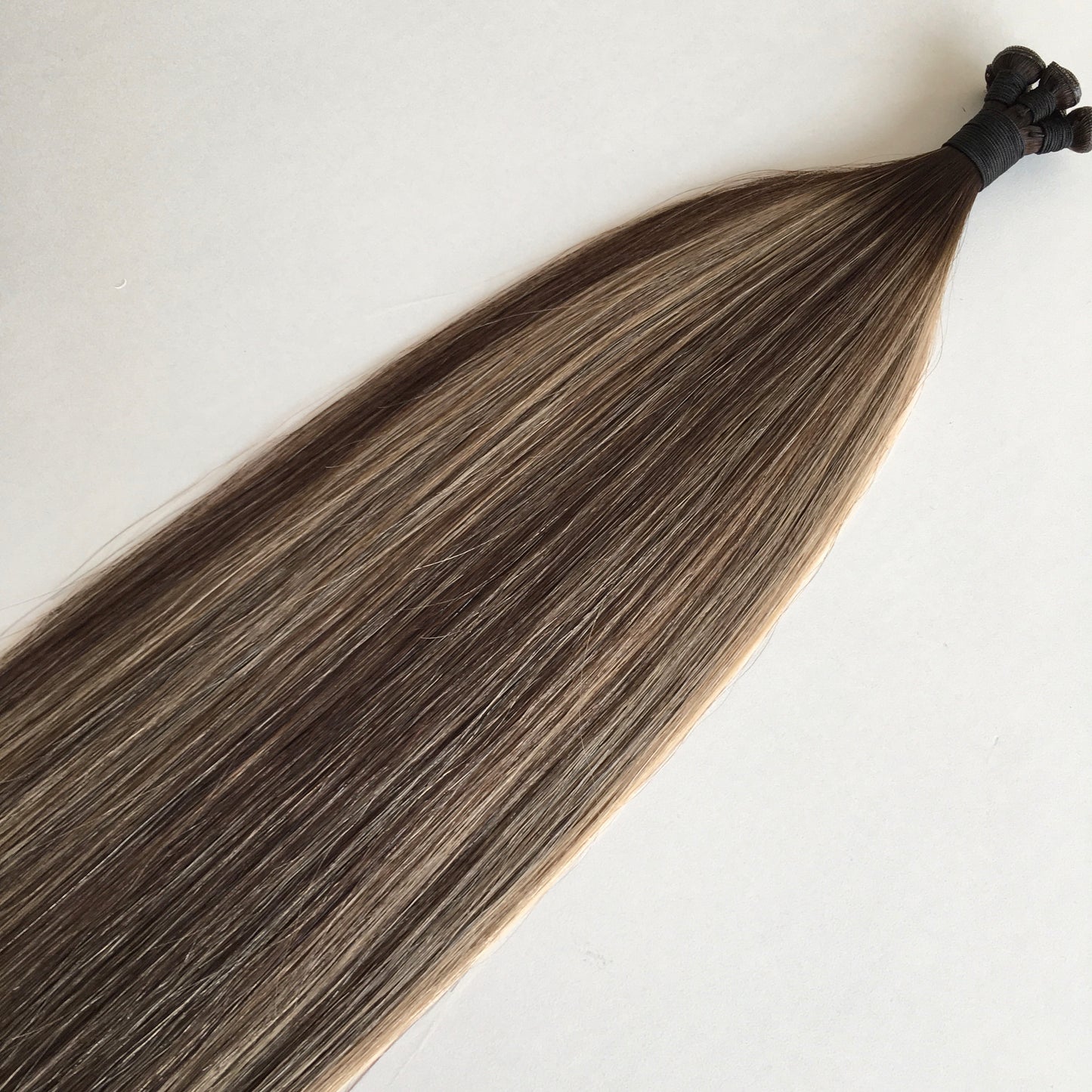 22inch 100g 5 wefts B2/22 Medium Brown with Blonde Highlights Balayage Genius Wefts In Stocks 100% Human Hair Double Drawn No Tangle No Shed Cuticle Intact