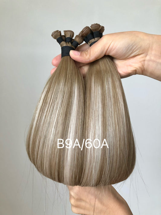 Ready to Ship 22inch 100g 5 wefts B9A/60A White Truffle Balayage Highlights Genius Wefts 100% Human Hair Raw Hair