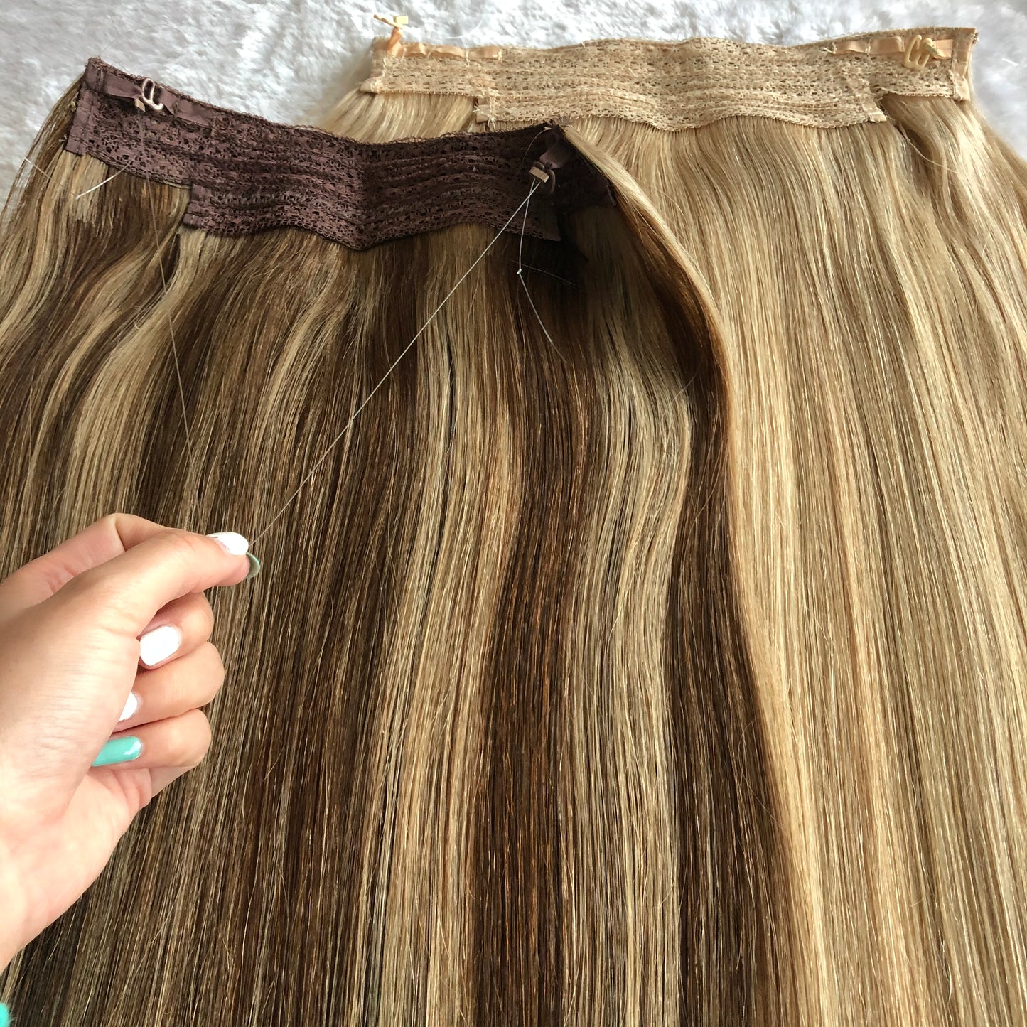 Halo Hair Easy to Install on Your Hair 100% Human Hair Extensions 14inch to 30inch available
