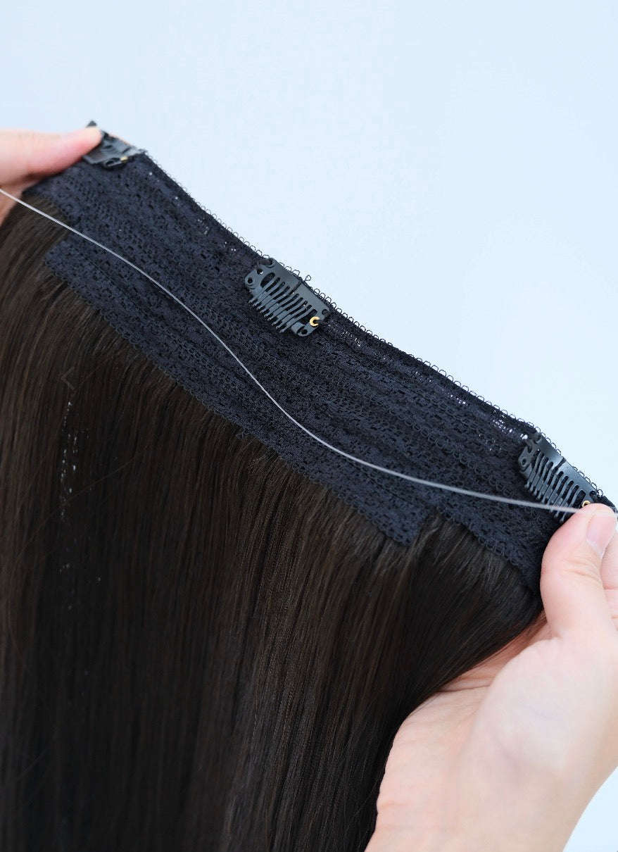 18inch 150g #1B Natural Black Halo Hair Instant Installation 100% Human Hair