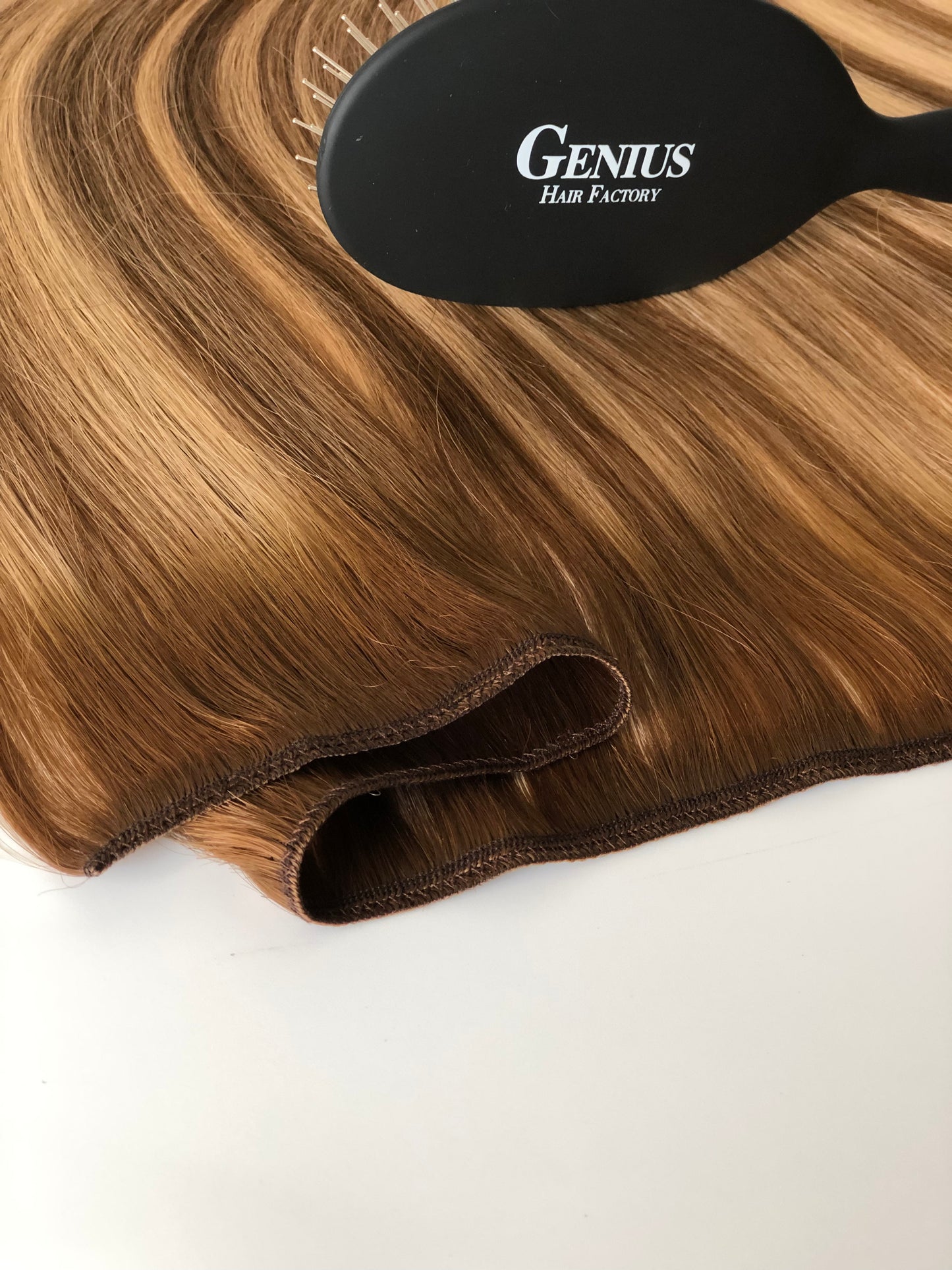 Volume Weft Genius Hair Professional -- Flex Wefts Pearl Blonde Sew in Double Drawn Russian Hair with Cuticle Intact