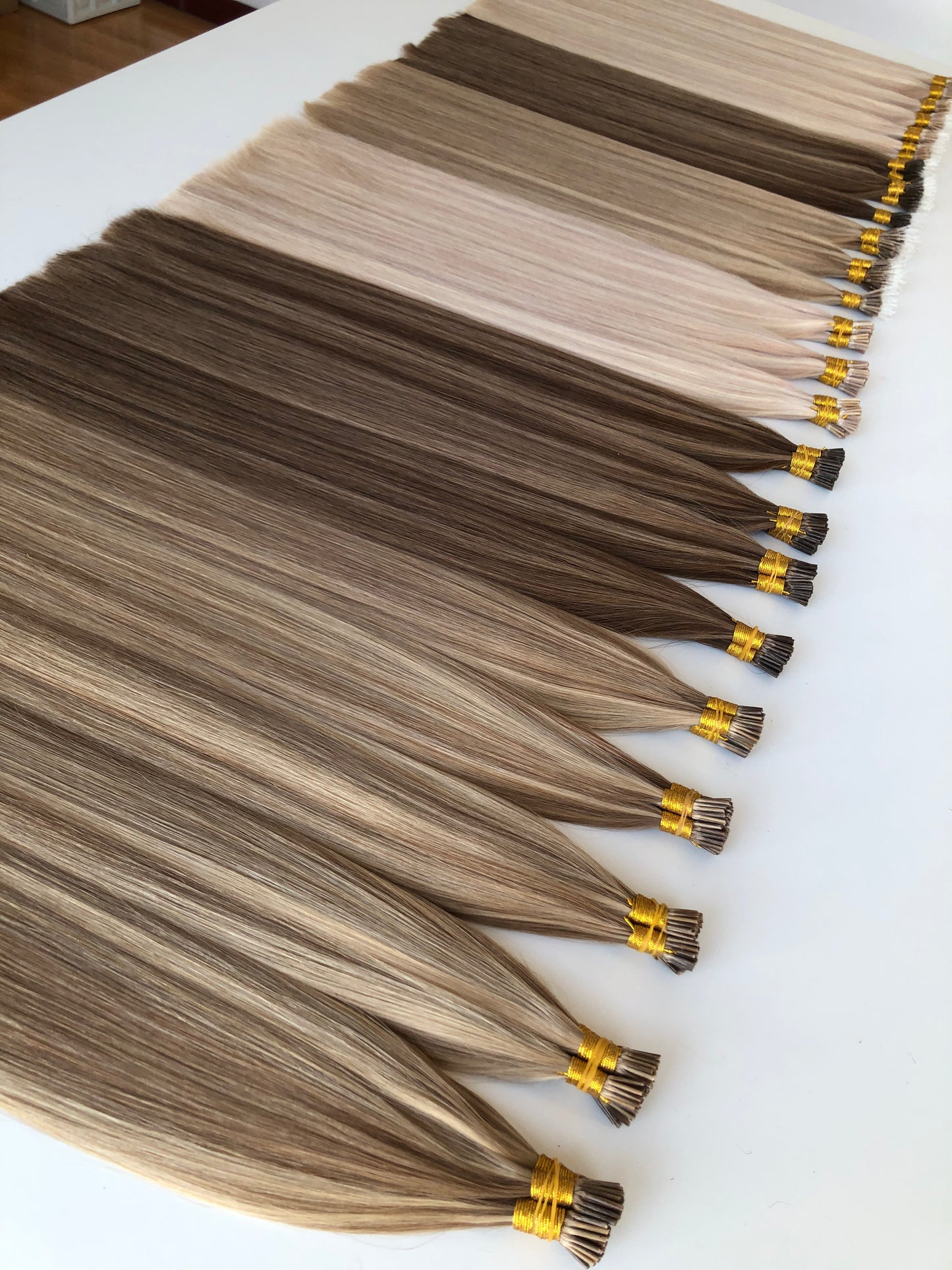 100g/100 pieces black blonde I tip 100% Full Cuticle Double Drawn Virgin Hair Pre bonded Human Hair Extension