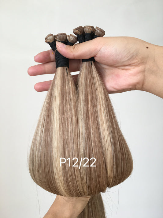 Genius Wefts 22" 100g 5 wefts Hot Toffee Blonde 12/22 Highlights Straight Hair Extensions