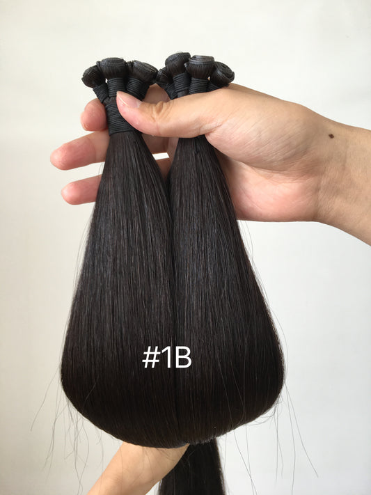22inch 100g 5 wefts #1B Natural Black Genius Wefts In Stocks 100% Human Hair Double Drawn No Tangle No Shed Cuticle Intact
