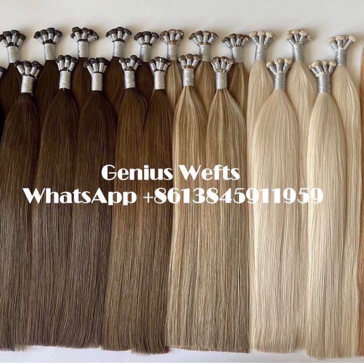 22inch 100g B7/60A 100% Human hair Genius wefts hair extensions J tied Wefts MoreColors WhatsApp +8613845911959