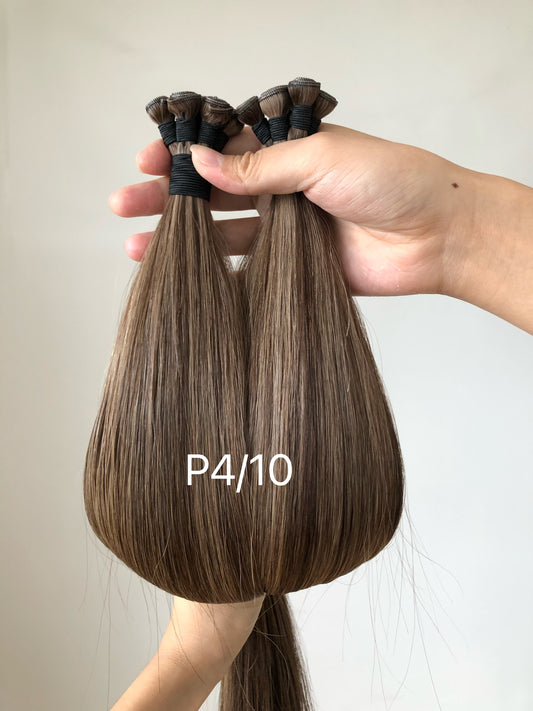 Genius Wefts 100g 22inch P4/10 Ashy Chestnut Brown In Stocks  Russian Hair Extensions Ready to Ship
