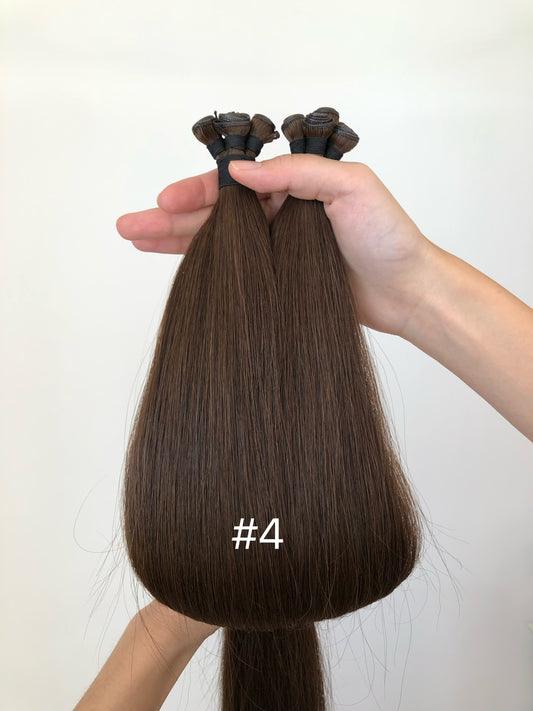 Ready to Ship 22inch 100g 5 wefts #4 Chocolate Brown Straight Double Drawn Genius Wefts
