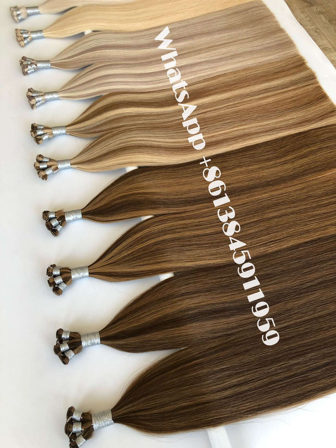 A Grade Wavy Curly Hair Genius Wefts Machine Wefts Hand Tied Wefts Tape in hair extensions WhatsApp +8613845911959