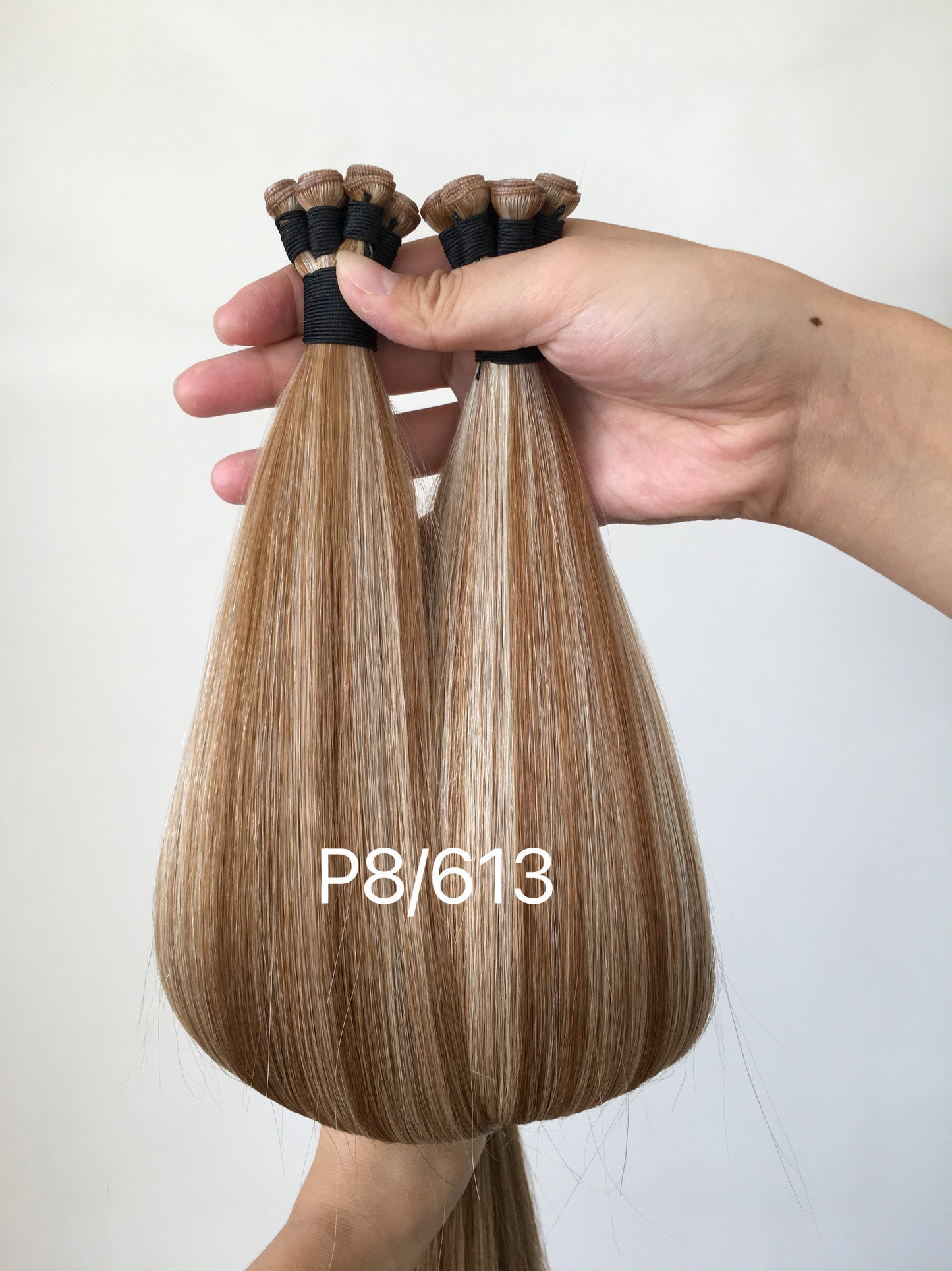 Ready to Ship Russian Hair Genius Wefts 100g/5 wefts 22inch P8/613 Vanilla Latte Hybrid Wefts Double Drawn