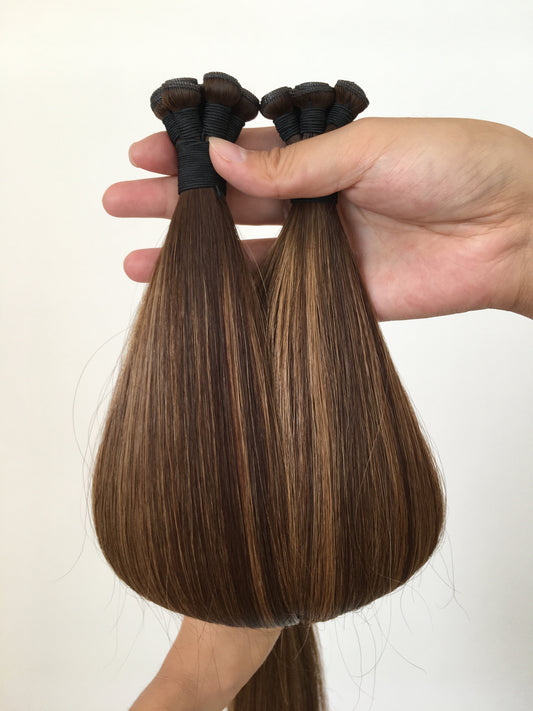 22inch 100g 5 wefts B4/8 Genius Wefts In Stocks 100% Human Hair Double Drawn No Tangle No Shed Cuticle Intact