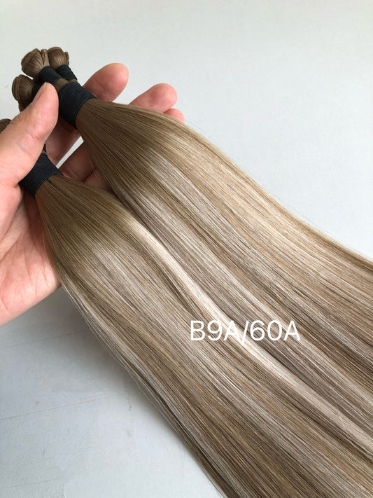 Ready to Ship 22inch 100g 5 wefts B9A/60A White Truffle Balayage Highlights Genius Wefts 100% Human Hair Raw Hair