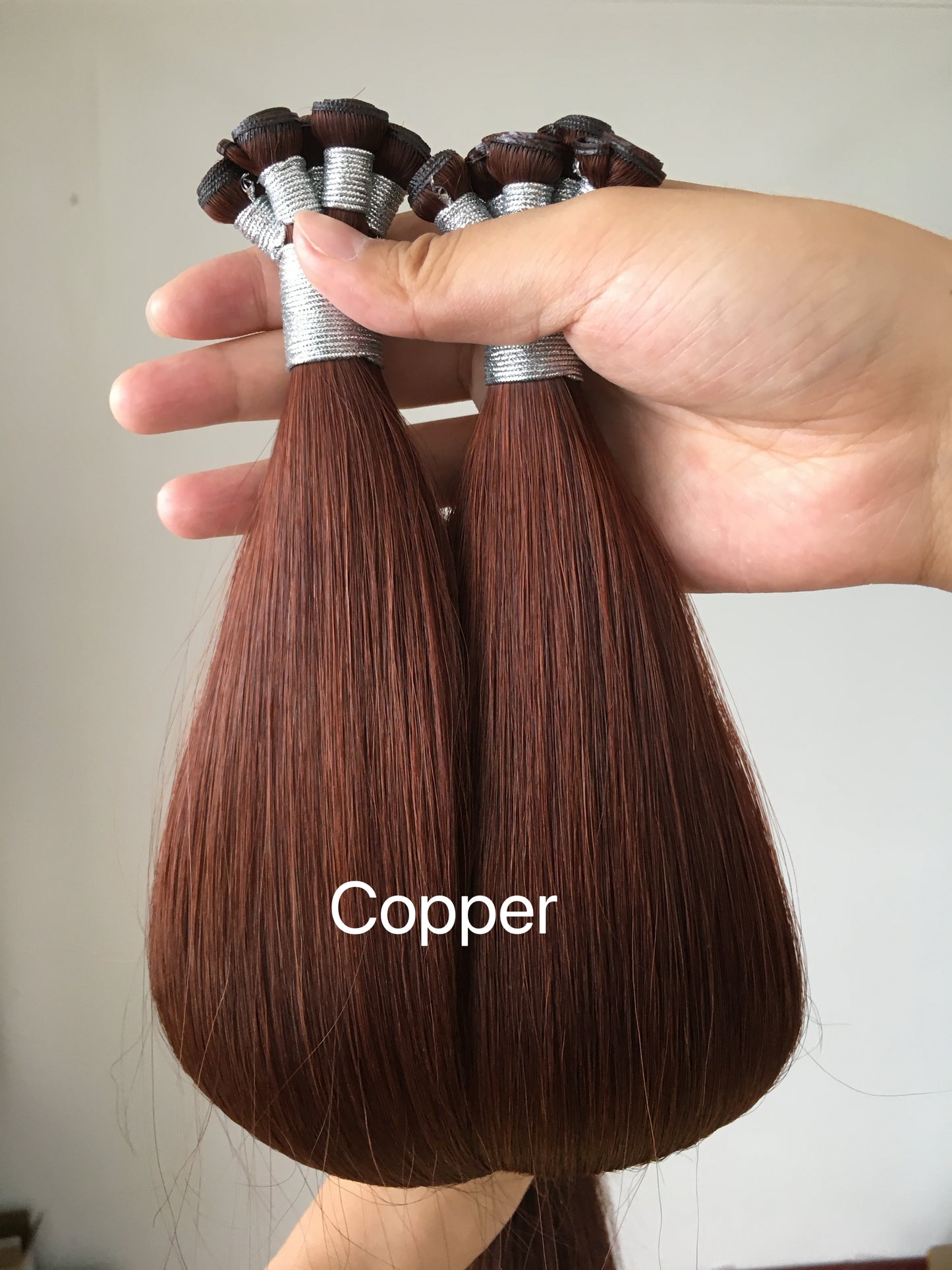 2024 Popular Copper Genius Wefts Double Drawn Hair Extensions Russian Hair