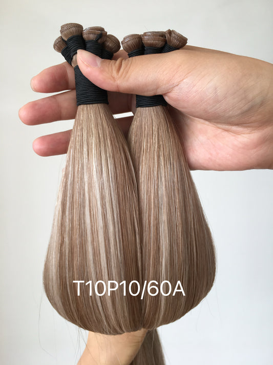 22inch 100g 5 wefts B10/60A Strawberry Blonde Genius Wefts In Stocks 100% Human Hair Double Drawn No Tangle No Shed Cuticle Intact