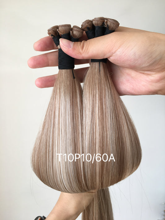 Ready to Ship Genius Wefts 22inch 100g 5 wefts B10/60A Strawberry Blonde Russian Hair