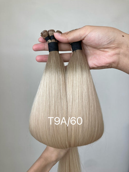 Ready to Ship 22inch 100g 5 wefts T9A/60 Dark Rooted Blonde Ends Genius Wefts In Stocks Russian Hair