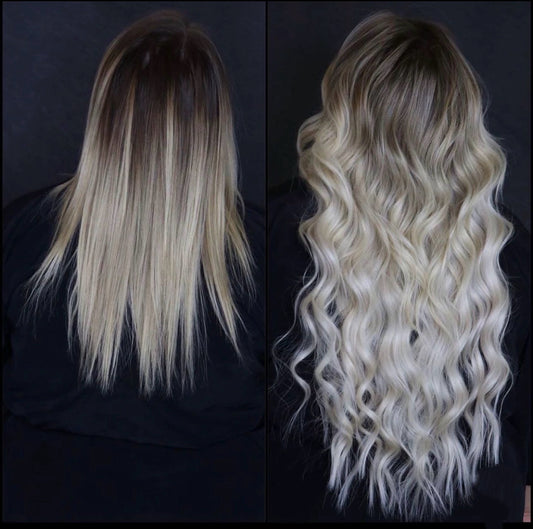 Ready to Ship 22inch 100g 5 wefts T9A/60 Dark Rooted Blonde Ends Genius Wefts In Stocks Russian Hair