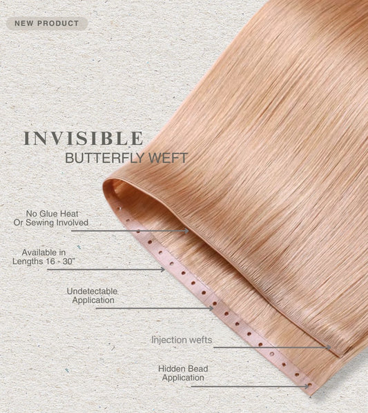 Invisible Butterfly Wefts XO Wefts No Glue Heat 14inch to 30inch Hair Available No tangle No Shed Russian Hair