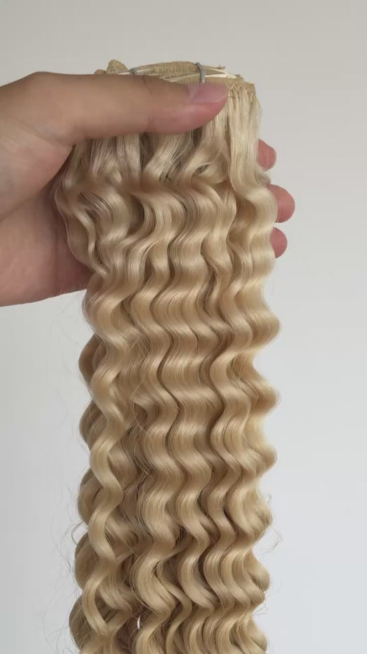 A Grade Wavy Curly Hair Genius Wefts Machine Wefts Hand Tied Wefts Tape in hair extensions WhatsApp +8613845911959