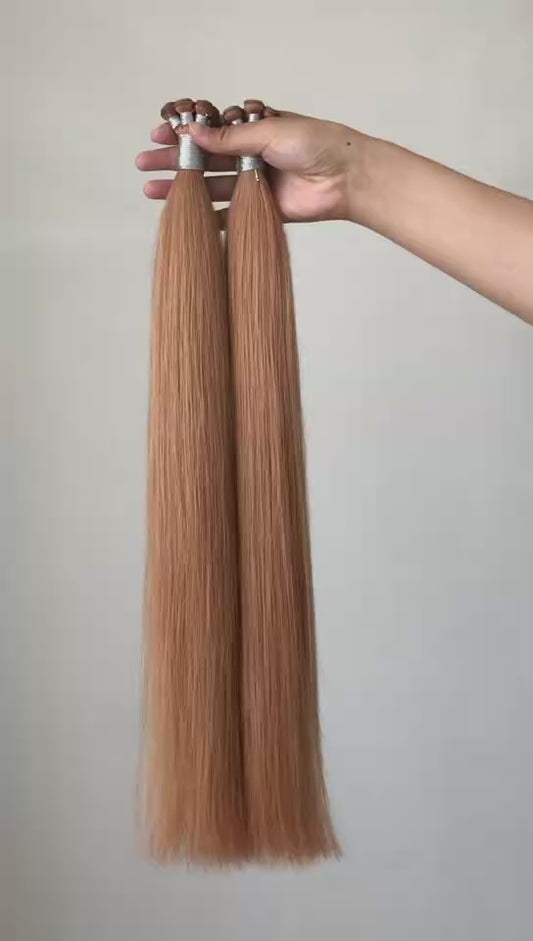 Ready to Ship 22inch 100g/5 wefts #27 Caramel Blonde Honey Light Golden Brown Genius Wefts In Stocks