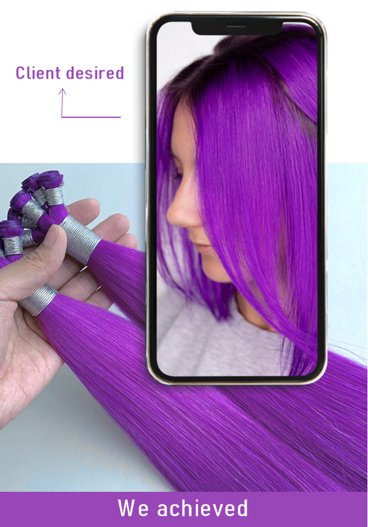 22inch Super Purple Color Genius Weft Double Drawn Hair Extensions Russian Hair