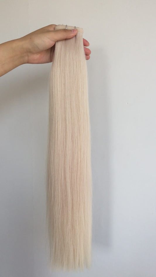 Platinum Blonde Seamless Wefts Flat wefts can be cut without shedding